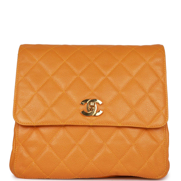 Vintage Chanel Flap Backpack Orange Caviar Gold Hardware – Madison Avenue  Couture