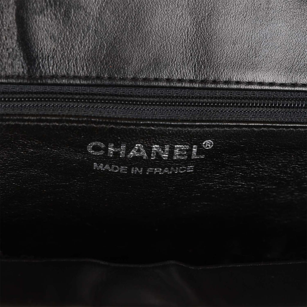 Vintage Chanel Supermodel Tote Black Crochet Aged Silver Hardware