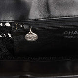 Vintage Chanel Supermodel Tote Black Crochet Aged Silver Hardware