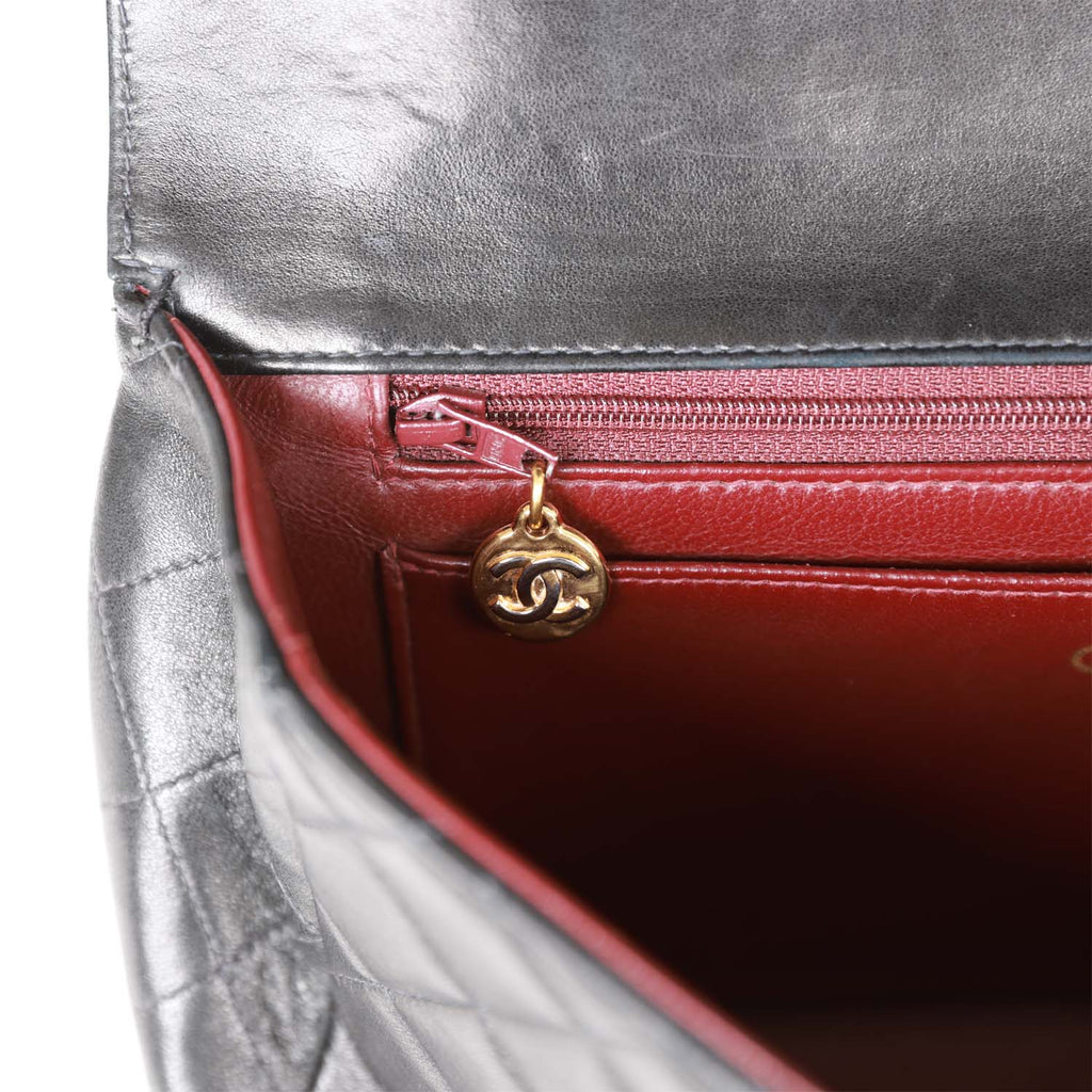 Vintage Chanel Kelly Parent Flap Bag Black Lambskin Gold Hardware – Madison  Avenue Couture