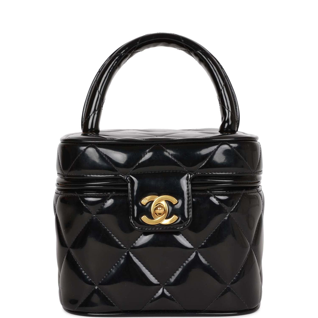 Chanel Vintage Vanity Case Bag Black Caviar