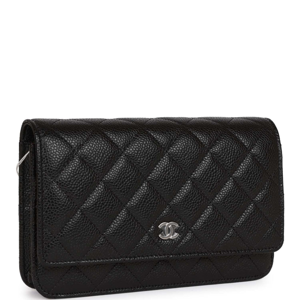 Chanel Classic Wallet on Chain, Black Caviar with Silver Hardware