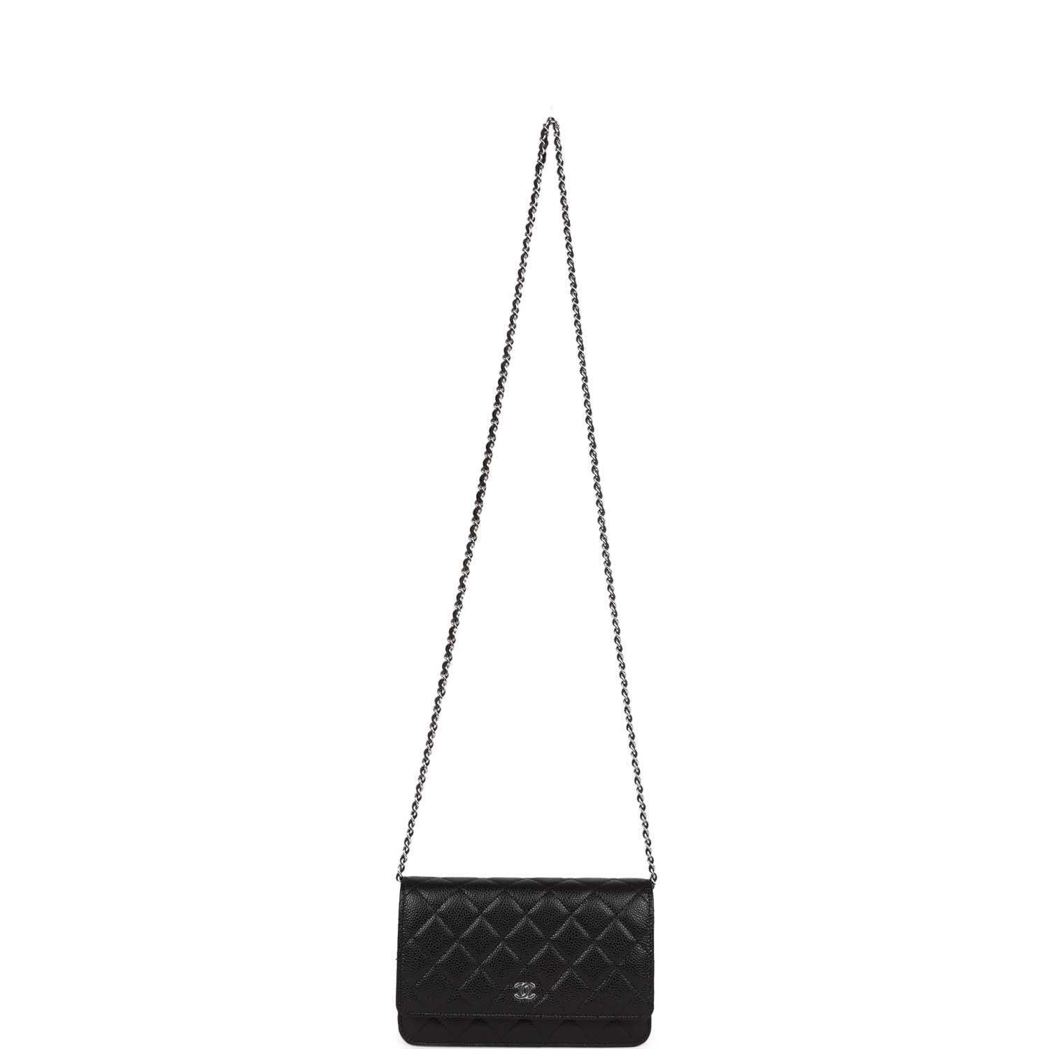Chanel Wallet on Chain WOC Black Caviar Silver Hardware Madison