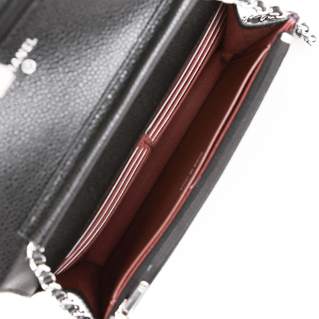 Chanel Wallet on Chain WOC Black Caviar Silver Hardware – Madison Avenue  Couture