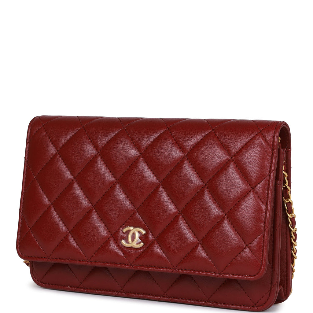 Chanel Boy Wallet On Chain Lamb Red