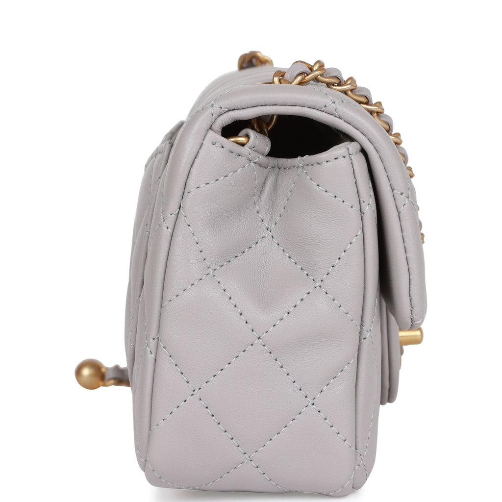 CHANEL Iridescent Lambskin Quilted Mini Top Handle Rectangular Flap Pink, FASHIONPHILE