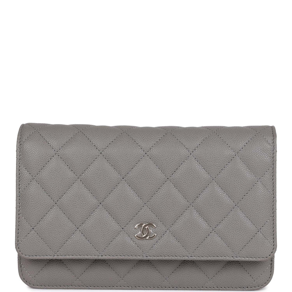 Chanel Wallet on Chain WOC Grey Caviar Light Gold Hardware