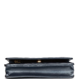 Chanel Wallet on Chain WOC Dark Blue Iridescent Calfskin Antique Gold Hardware