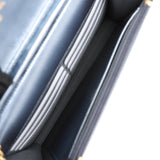 Chanel Wallet on Chain WOC Dark Blue Iridescent Calfskin Antique Gold Hardware