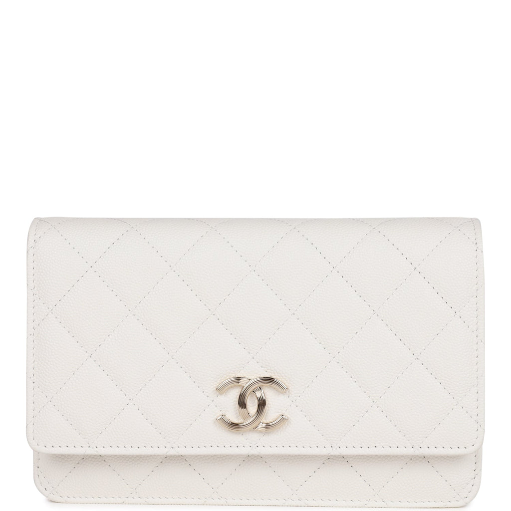 Chanel Wallet on Chain WOC White Caviar Light Gold Hardware