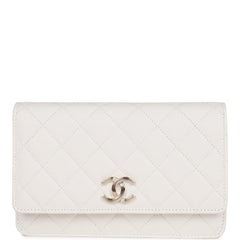 Chanel Wallet on Chain WOC White Caviar Light Gold Hardware