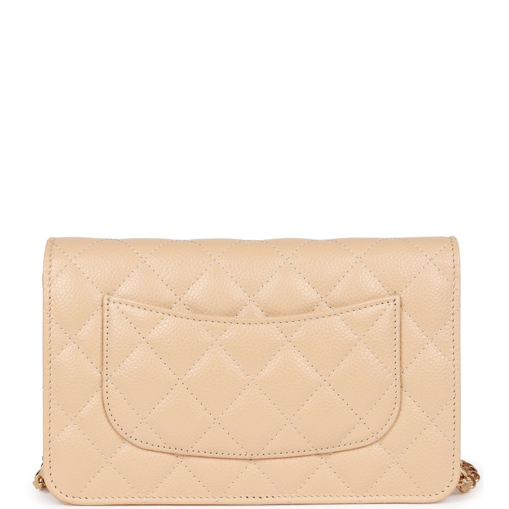 Chanel Classic Quilted Wallet on Chain Beige Clair Caviar