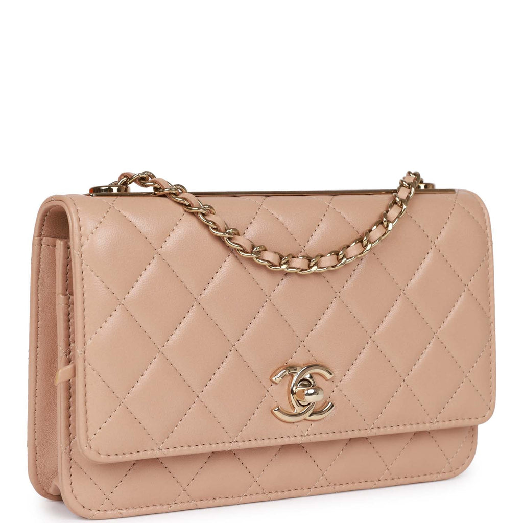 Chanel Trendy CC Wallet on Chain WOC Beige Lambskin Gold Hardware – Madison  Avenue Couture