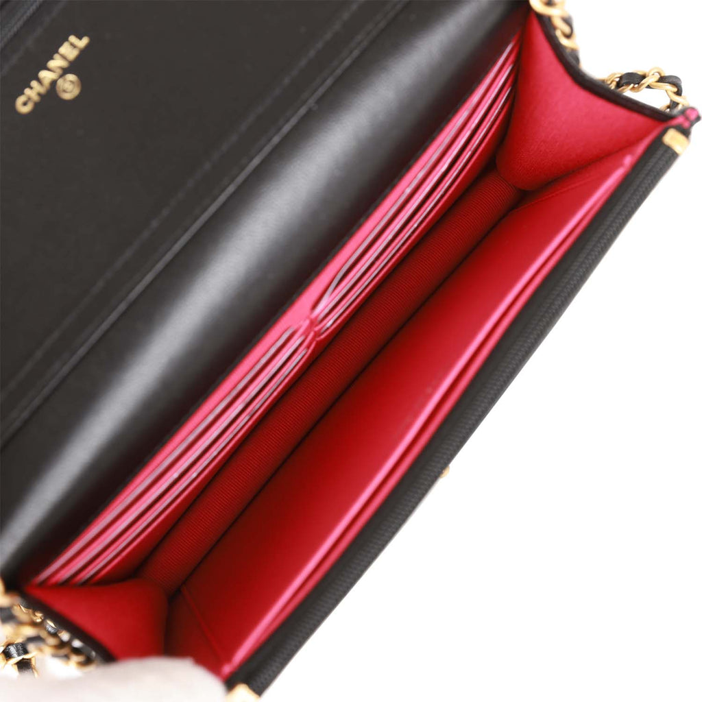 Chanel Heart Bag, Clutch on Chain, Black Lambskin Leather, Gold Hardware,  New in Box WA001