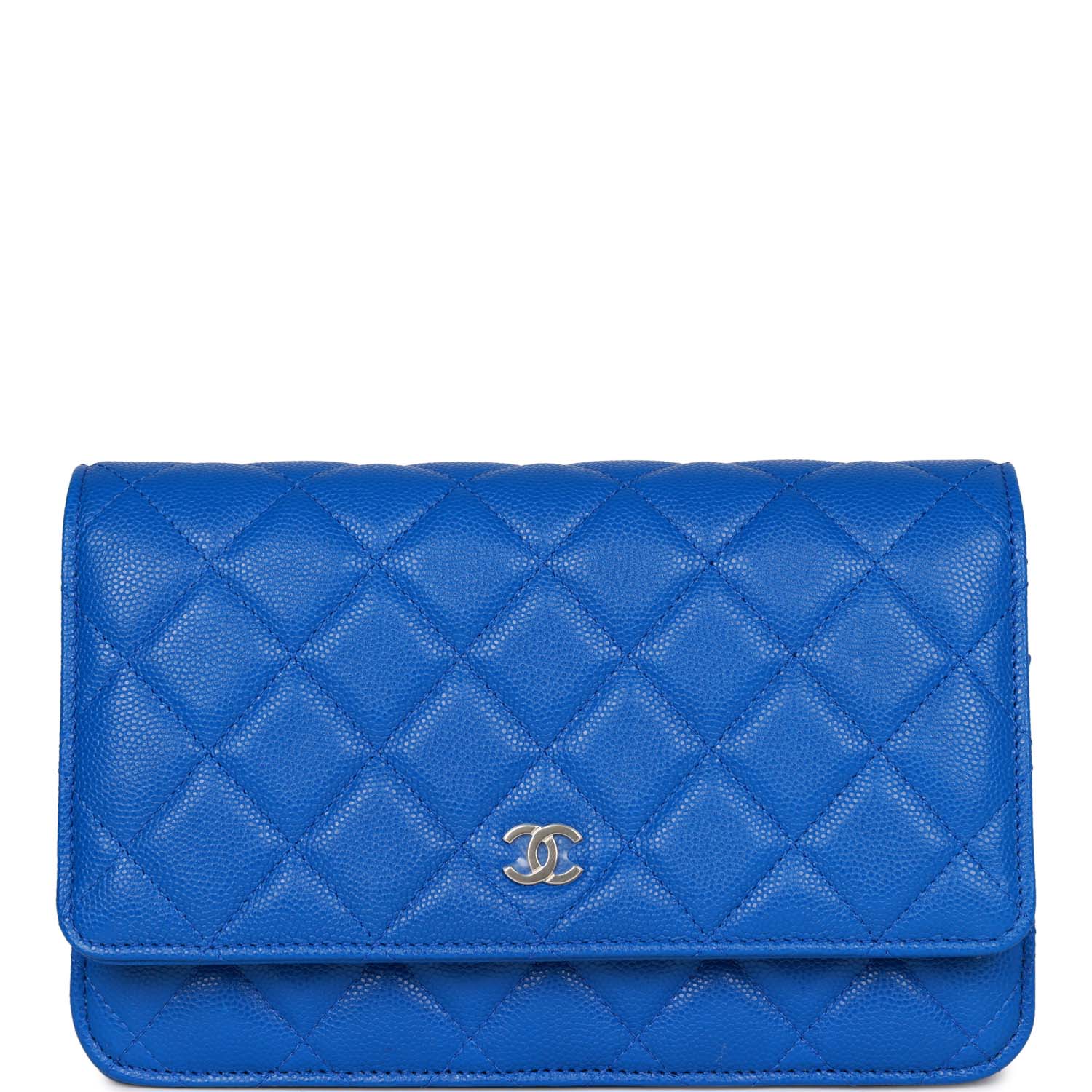 Chanel Wallet on Chain WOC Blue Caviar Light Gold Hardware Madison