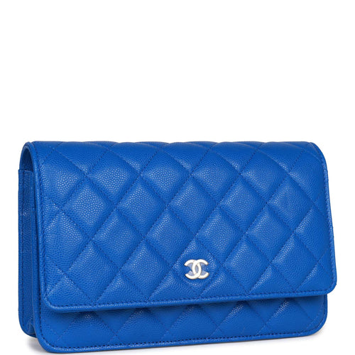 Chanel Wallet on Chain WOC Blue Caviar Light Gold Hardware