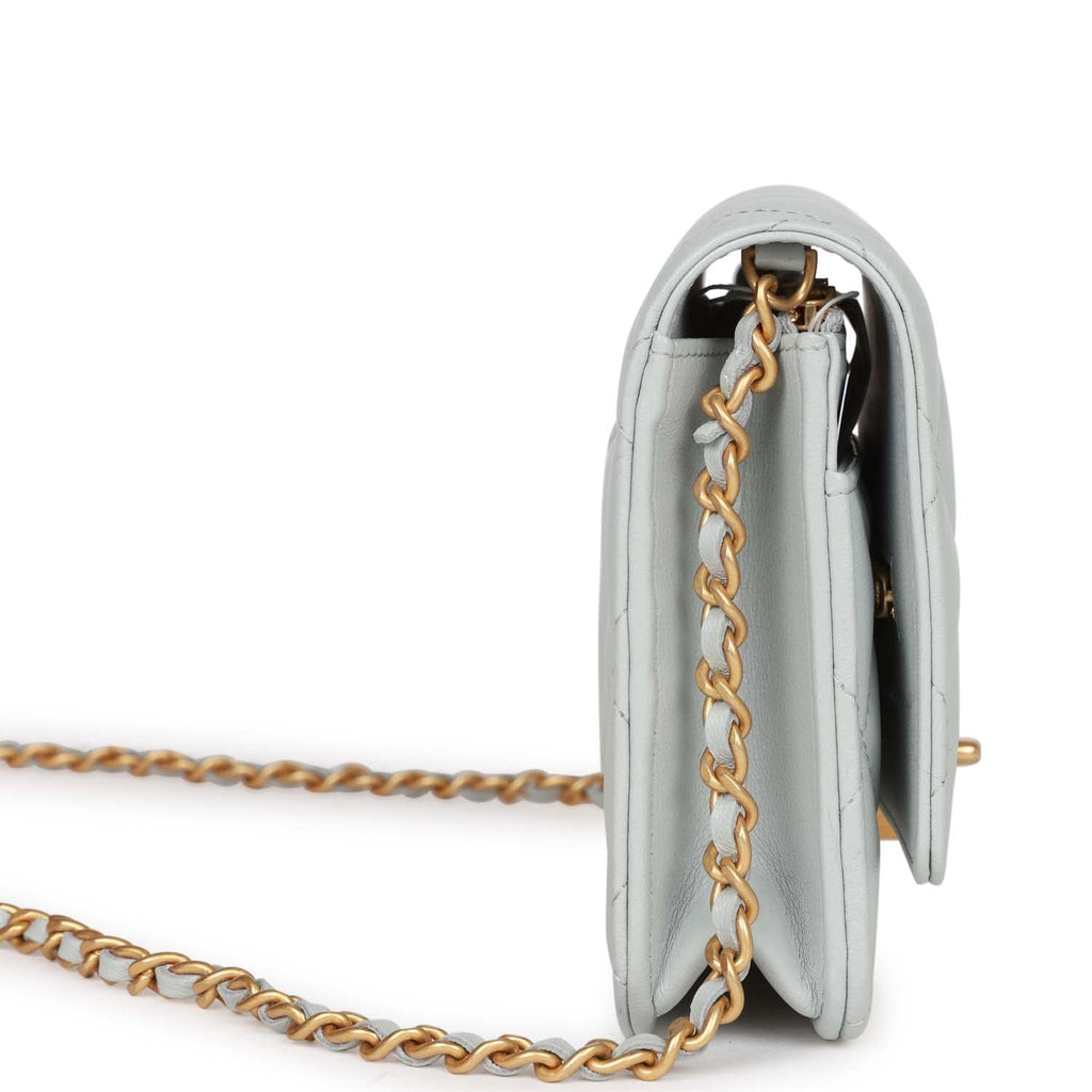 Chanel Double Zip Wallet On Chain WOC Lambskin Handbag