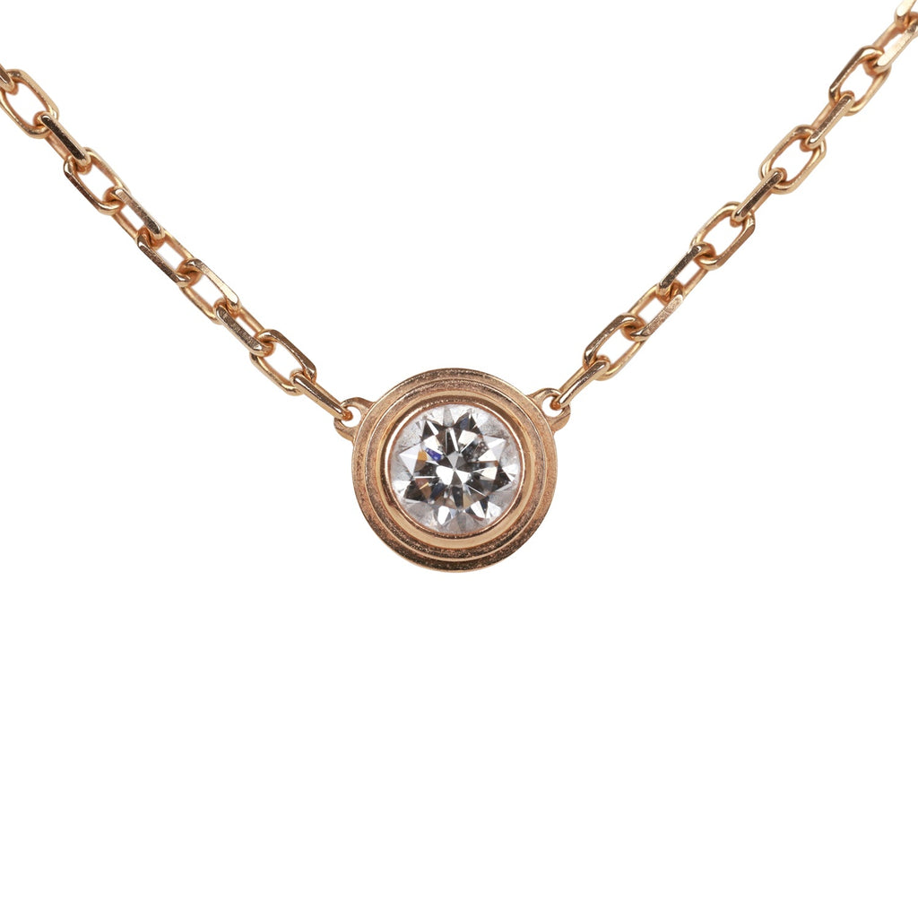 Cartier - Cartier Diamant legers necklace in rose gold with pink saphire on  Designer Wardrobe