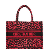 Christian Dior Book Tote Fuchsia Leopard Canvas