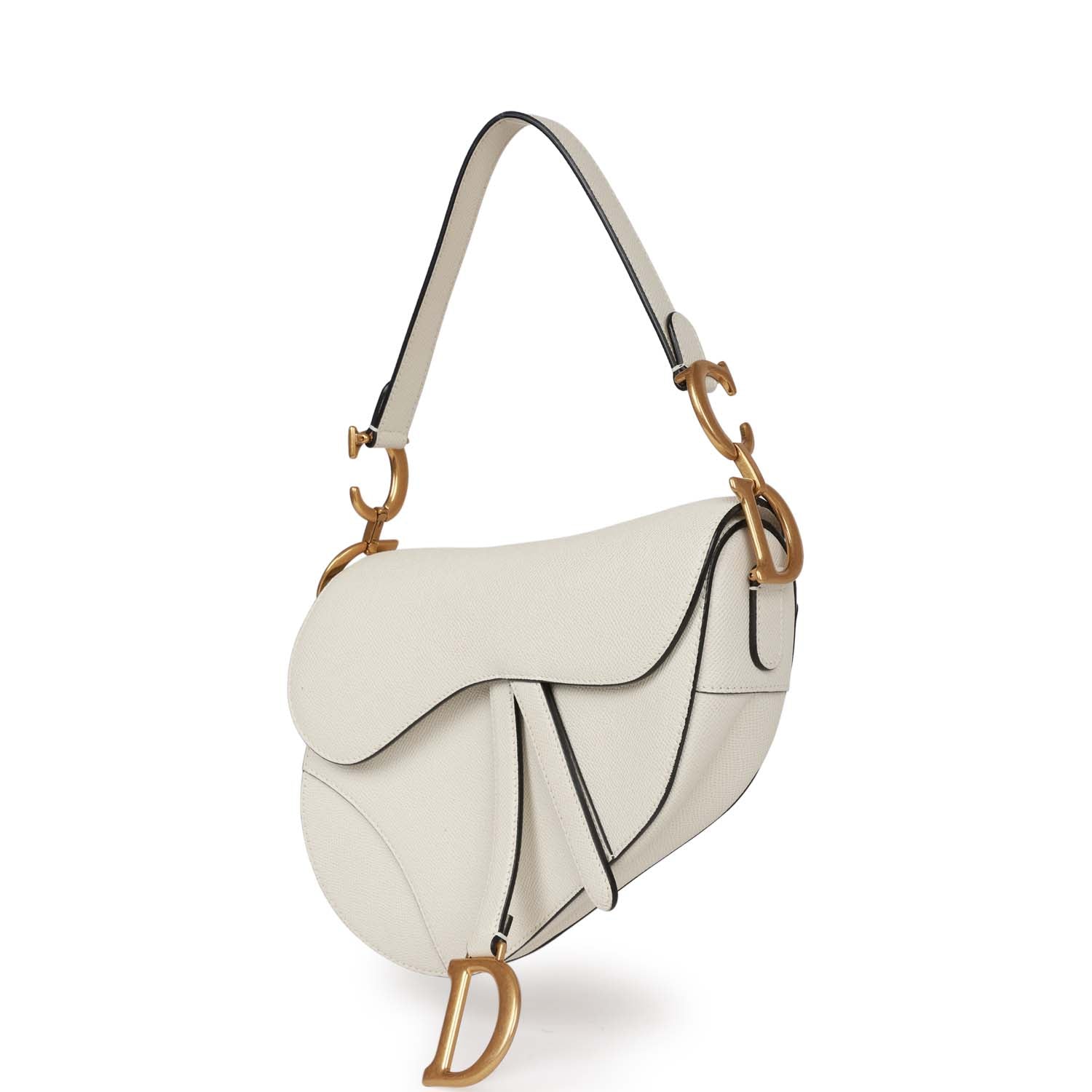 CC 25 HANDBAG IN WHITE 30 GRAINED CALFSKIN GOLD HARDWARE