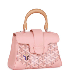 Goyard Saigon Souple Mini Bag Pink Goyardine Silver Hardware