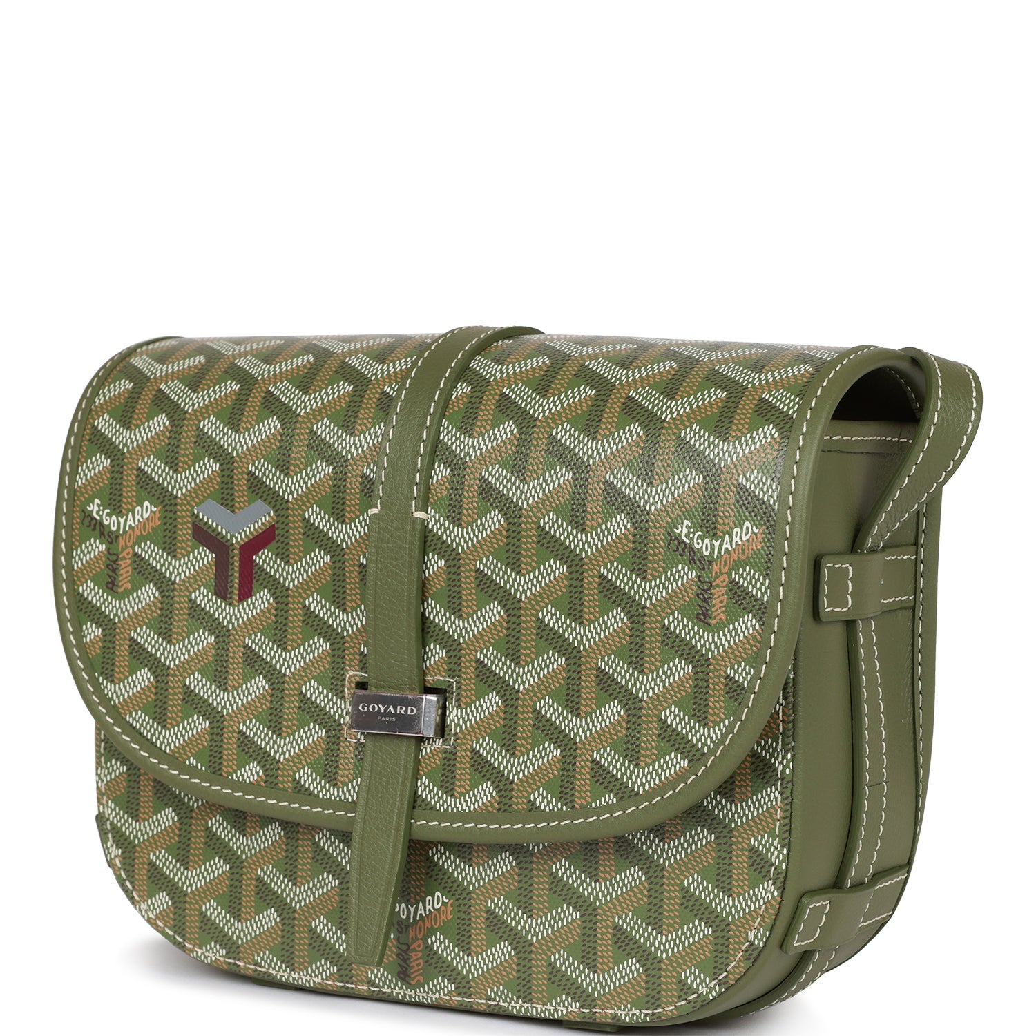 Goyard Belvedere PM Bag Khaki Goyardine Palladium Hardware Madison