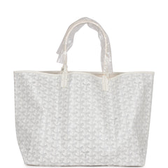 Goyard Goyardine White St. Louis PM Tote Bag Palladium Hardware