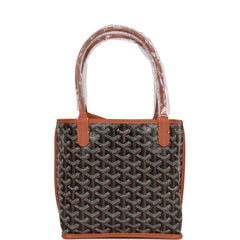 Goyard Goyardine Black Anjou Mini Reversible Tote Bag Silver Hardware