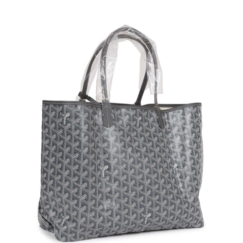 Goyard Goyardine Grey St. Louis PM Tote Bag Silver Hardware