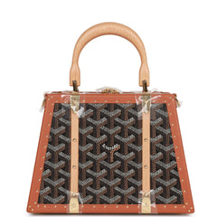 Goyard Saigon Mini Trunk Bag Black and Tan Goyardine Gold Hardware –  Madison Avenue Couture