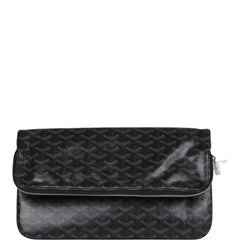 Goyard Sainte-Marie MM Foldable Clutch Bag Jet Black Goyardine Silver Hardware
