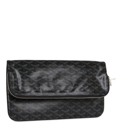 Goyard Sainte-Marie MM Foldable Clutch Bag Jet Black Goyardine Silver Hardware