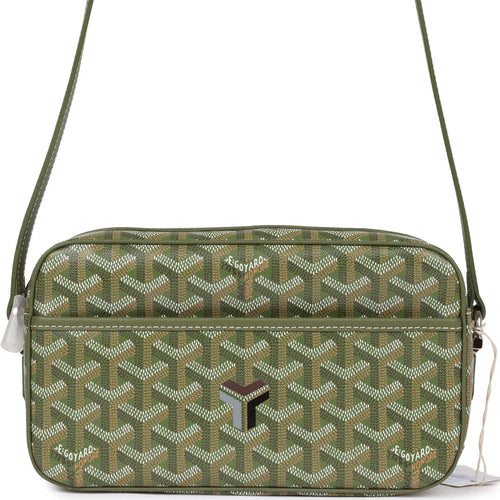 Goyard Goyardine Khaki Cap Vert PM Bag Palladium Hardware