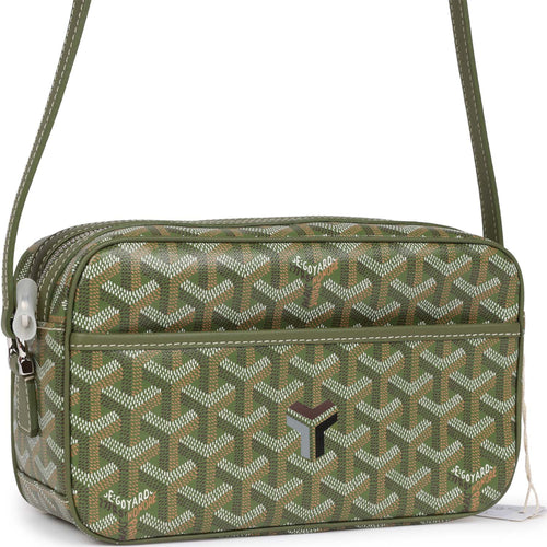 Goyard Goyardine Khaki Cap Vert PM Bag Palladium Hardware