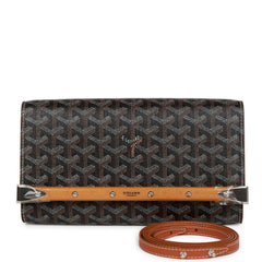 Goyard Goyardine Black Monte Carlo PM Clutch/Shoulder Bag Silver Hardware