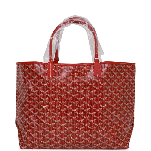 Goyard Goyardine Red St. Louis PM Tote Bag Silver Hardware