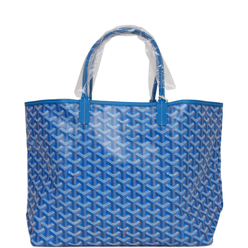Goyard Goyardine Blue St. Louis PM Tote Bag Silver Hardware
