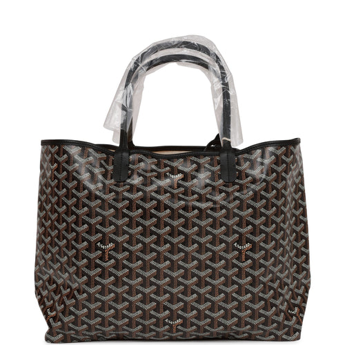 Goyard Goyardine Black St. Louis PM Tote Bag Silver Hardware