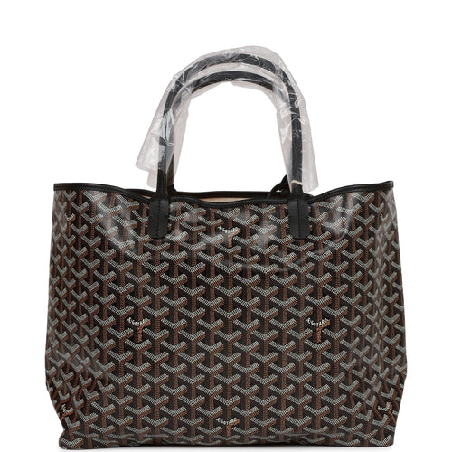 Goyard Goyardine Black St. Louis PM Tote Bag Silver Hardware