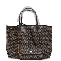 Goyard Goyardine Black St. Louis PM Tote Bag Silver Hardware