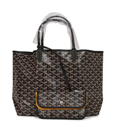 Goyard Goyardine Black St. Louis PM Tote Bag Silver Hardware