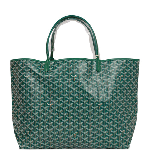 Goyard Goyardine Green St. Louis GM Tote Bag Silver Hardware