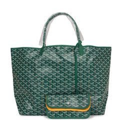 Goyard Goyardine Green St. Louis GM Tote Bag Silver Hardware