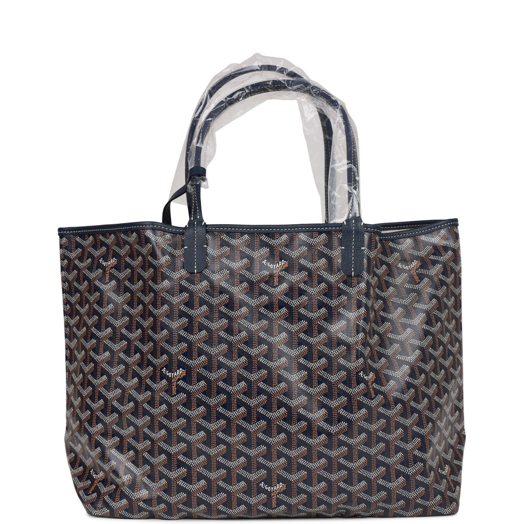Goyard Goyardine Dark Blue St. Louis PM Tote Bag Silver Hardware – Madison  Avenue Couture
