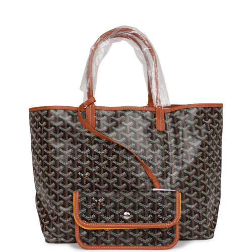 Goyard Goyardine Black St. Louis PM Tote Bag Silver Hardware