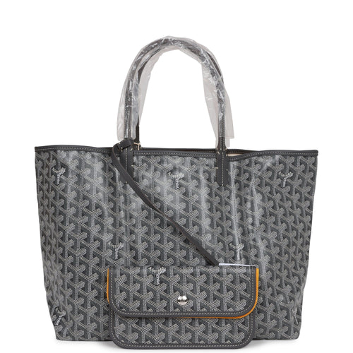 Goyard Goyardine Grey St. Louis PM Tote Bag Silver Hardware