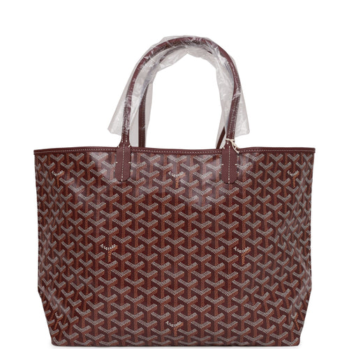 Goyard Goyardine Burgundy St. Louis PM Tote Bag Silver Hardware