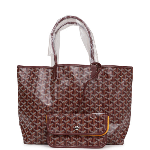 Goyard Goyardine Burgundy St. Louis PM Tote Bag Silver Hardware