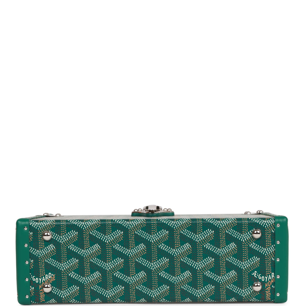 Goyard Goyardine Green Cassette Trunk Clutch/Shoulder Bag Silver Hardware