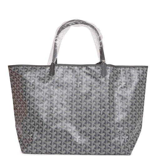 Goyard Goyardine Grey St. Louis GM Tote Bag Silver Hardware
